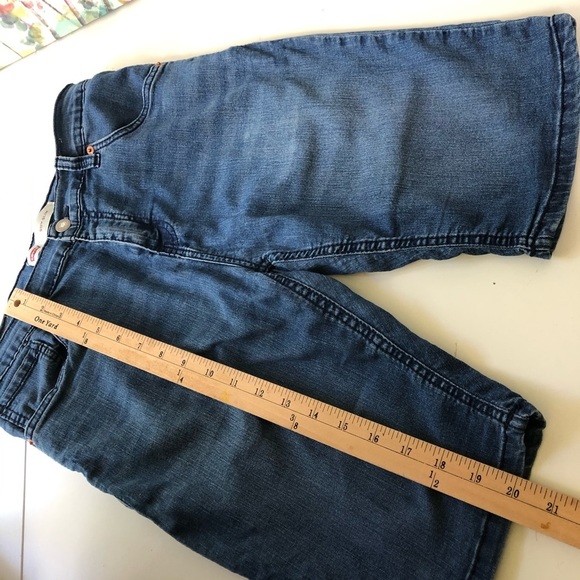 LEVI’s 511 Women’s Mid Wash Blue Denim Jeans Bermuda Shorts Whiskering Size 29 - Picture 11 of 14